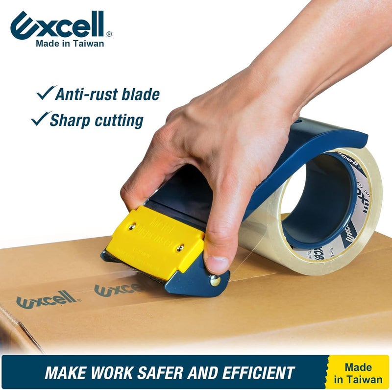 excell ET-366 3" Wide Handheld Tape Dispenser with Durable Metal Construction, for Packaging, Transportation, Moving and Box Sealing Carton - Image 5